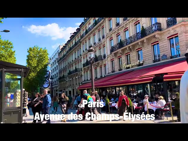 Paris city walks   Avenue des Champs-Élysées   Paris,France 4K