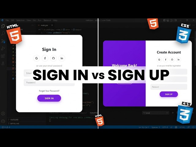 Build a Modern Login & Sign Up UI with HTML, CSS & JavaScript 🔥 | Full Tutorial | No Talking