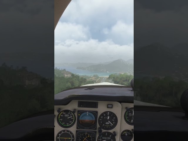 NO MARGIN. Bonanza into St. Barts… did I nail it? #shorts #aviation #msfs #landing #stbarts
