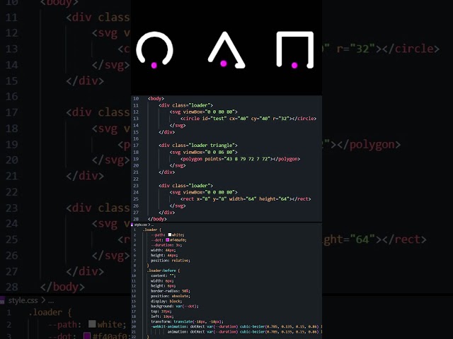 CSS Loader Animation 🔥 | HTML CSS SVG | Modern Loading Animation  #cssanimation #css #cssfilters