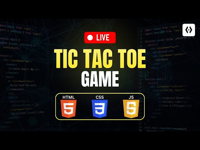 Build Tic Tac Toe Game in HTML CSS & JavaScript | Get Source Code (Beginner Project Tutorial)