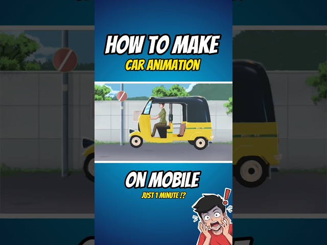 How To Make a Car Animation on Mobile in Just 1 Minute #animation #tutorial