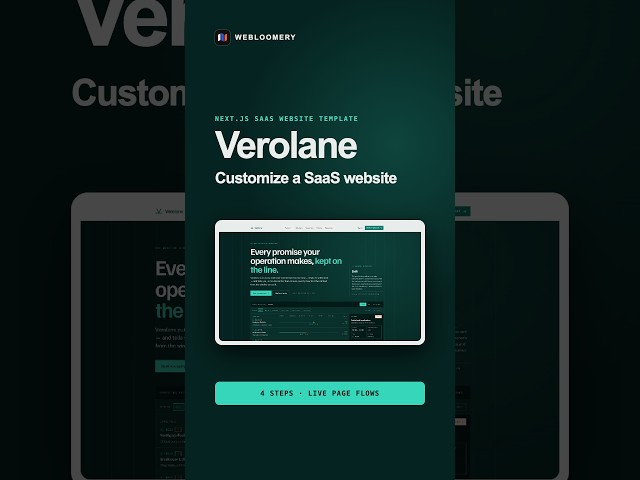 Turn a Next.js SaaS Template Into Your Own Brand in 4 Steps | Verolane #Shorts