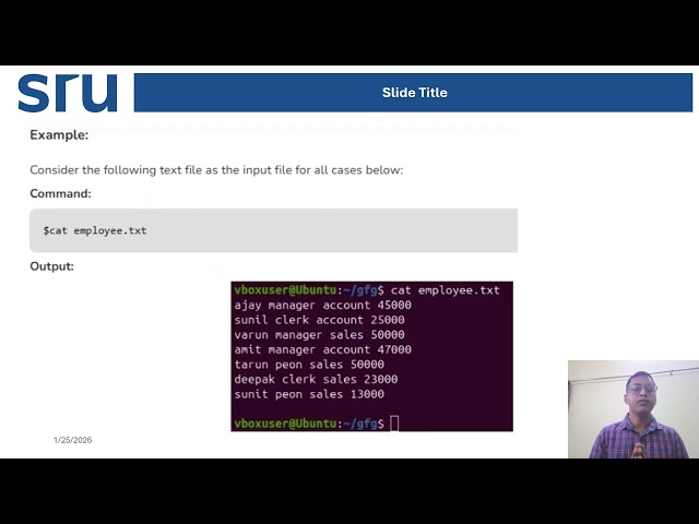 AWK, JOB CONTROL AND SED IN Linux
