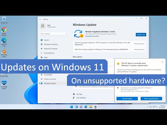 Windows 11 updates on unsupported hardware