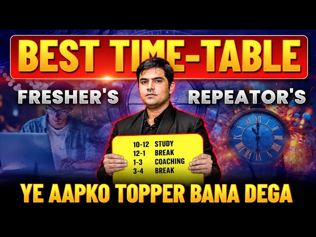 Best Time Table For Freshers and Repeater For CSIR NET DEC 2026