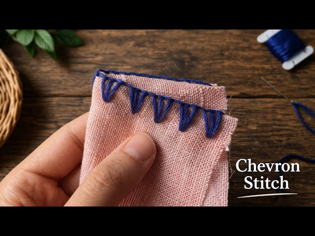 Chevron blanket stitch tutorial | Easy hand sewing for beginners 🧵