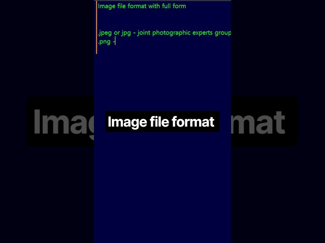 Image file format with full form | #shorts #short #windows #file