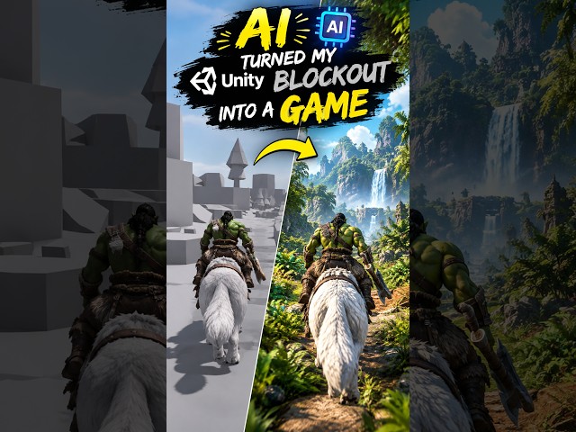 AI turned my simple Unity blockout into a playable fantasy game. 🤯