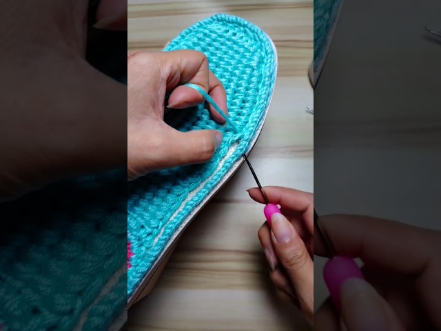Step-by-Step Crochet Sole to Slipper Base Joining Tutorial