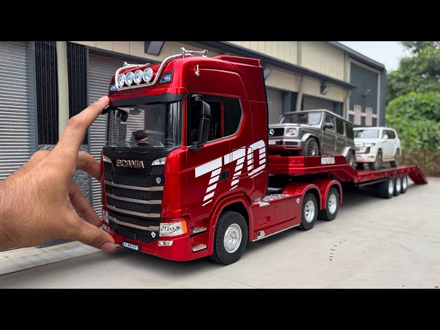 Unboxing Scania Car Transporter Truck 1/18 Scale | Diecast Model Cars