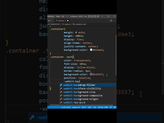 CSS text animation  #css #shorts  #coding #html
