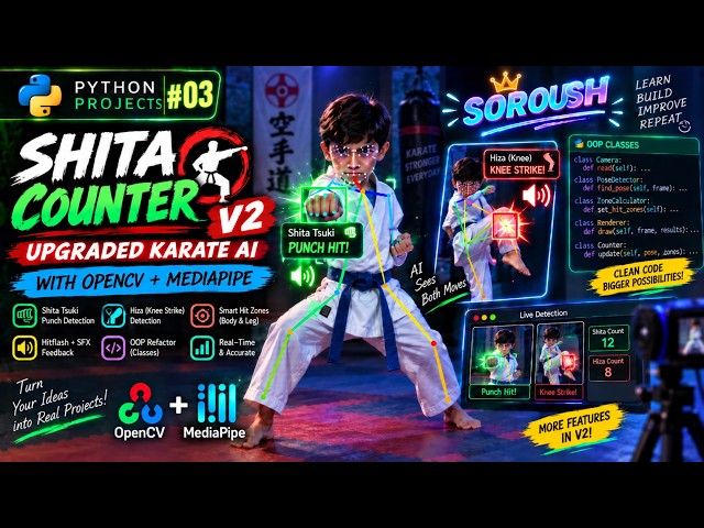 I Upgraded My Karate AI! 🥋 Punch + Knee Detection with Python | OpenCV + MediaPipe V2