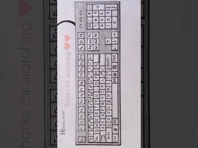Computer keyboard drawing easily / how to draw keyboard in easy way