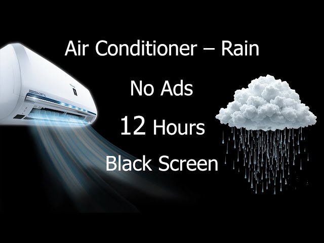 [NO ADS] Fall Asleep Fast with Calming Air Conditioner Noise & Rain Sounds Tonight