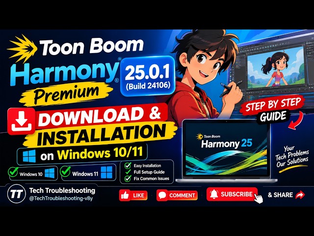 How to Install Toon Boom Harmony Premium 25.0.1 on Windows 10/11 | Step-by-Step Guide