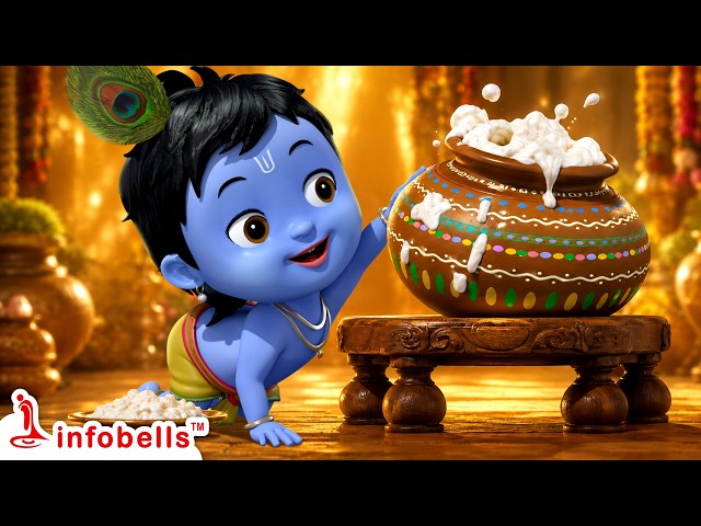 Unnikkannaa Vaa Vaa! Vennakkallaa Vaa Vaa-Little Krishna Songs | Malayalam Kids Cartoons | Infobells