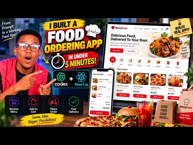 I Built a Food Ordering App with AI in Under 5 Minutes #foodapp #chatgpt #ai #webapplications