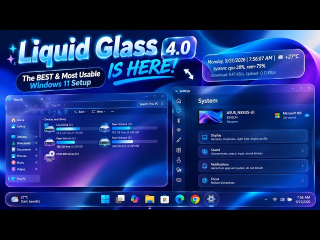 🔥 Liquid Glass 4.0 Is Here! 🤯 | The BEST & Most Usable Liquid Glass Windows 11 Setup | ®™ |