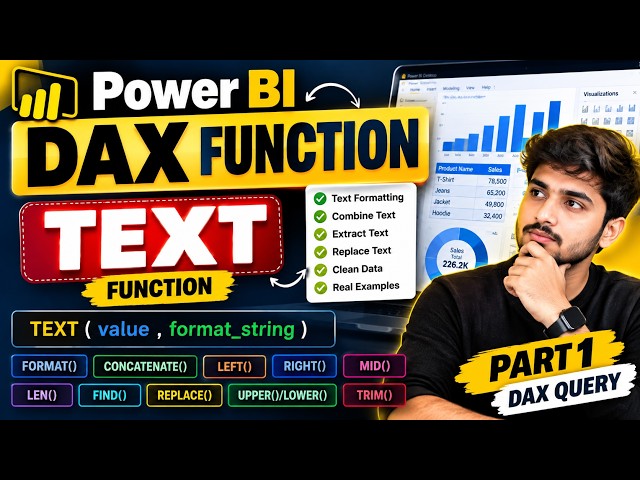 Power BI DAX TEXT Functions 🔥 | TEXT, LEFT, RIGHT, MID, LEN, FIND Explained | DAX Tutorial Part 1