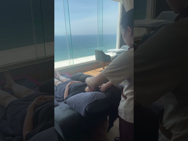 Soothing neck massage with ocean view