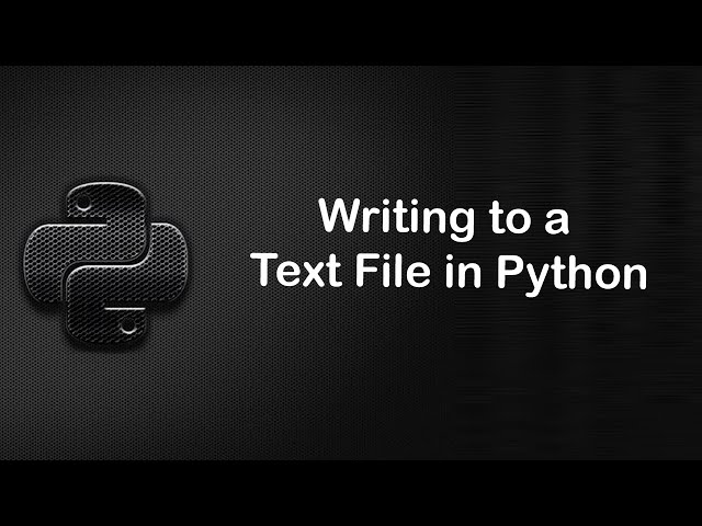 Writing to a Text File in Python