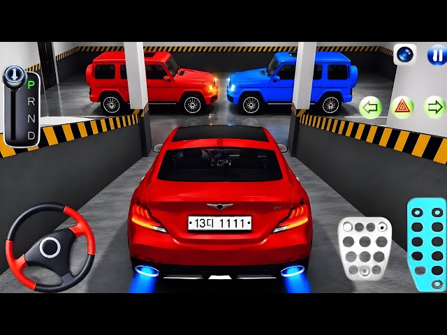 🌄🚙 New Red Tesla Ev Car Stuck In 🅿️ Parking 🏢 3d Driving Class 🌈 Android Gameplay
