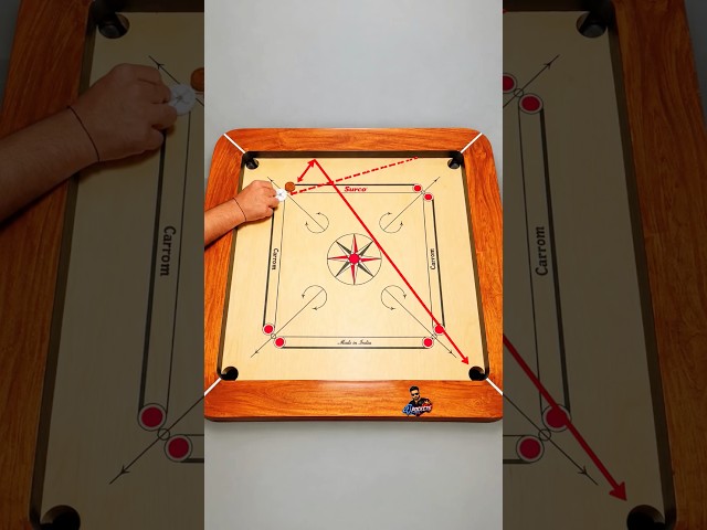 Difficult Carrom Shot Made Easy | How to Play Carrom | 4 POCKETS #tricks #tutorial #howtoplaycarrom
