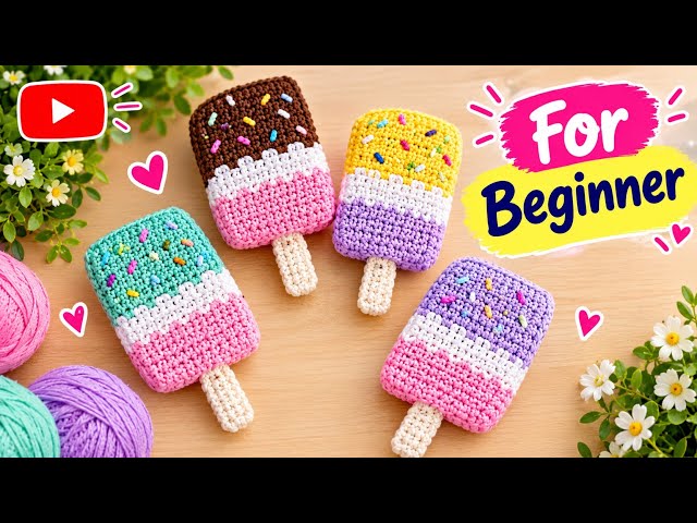 Adorable Crochet Ice Cream Tutorial 🍦🎀 | Easy Crochet for Beginners 🌸