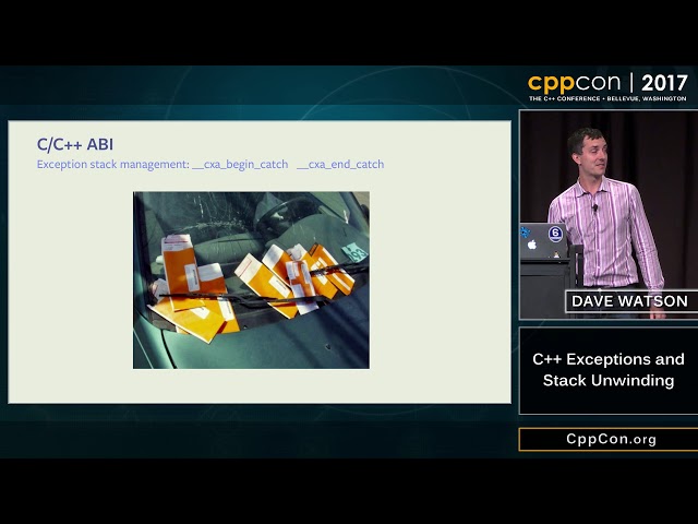 CppCon 2017: Dave Watson “C++ Exceptions and Stack Unwinding”