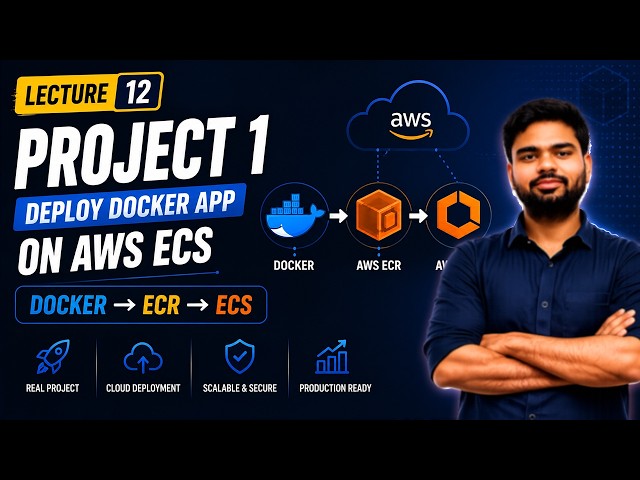 Docker for Data Engineers | Lecture 12: Project 1– Deploy Docker App on AWS ECS (Docker → ECR → ECS)