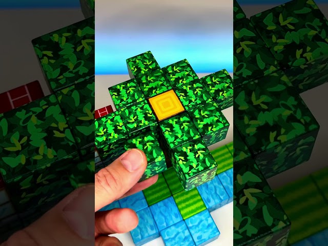 MINECRAFT FANS Create AMAZING Structures with Magnetic Building Cubes! #shorts #minecraft