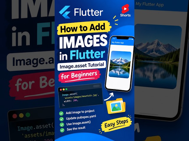 How to Add Images in Flutter   Flutter Image asset Tutorial for Beginners #shorts