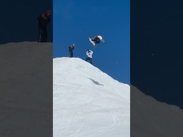 It’s hard to beat slushy side-hits in July! Truth Smith going yard at Mount Hood. #snowboarding