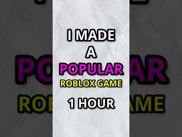 I Made a Roblox Game in 1 HOUR! (FULL VIDEO ON PAGE☝️) #roblox #robloxstudio #robloxdev #scripting