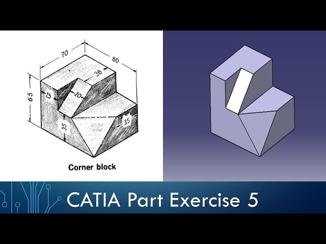 CATIA Part Design Exercise 5 - Corner Block