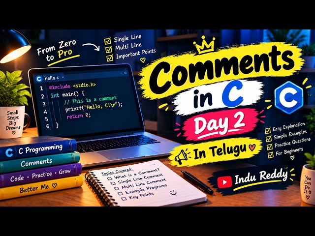 Day-2 Comments in C Programming | Single-Line & Multi-Line Comments