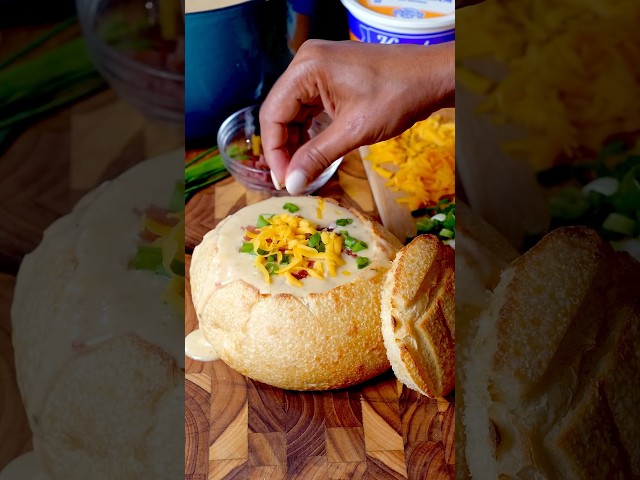 Loaded baked potato bread bowls