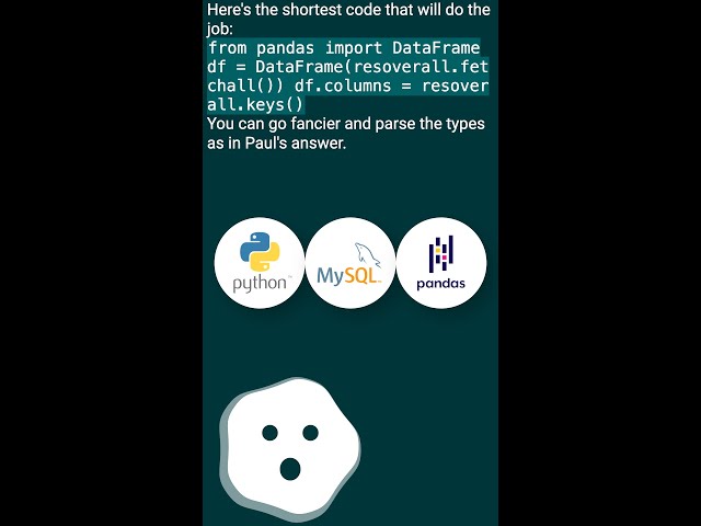 How to convert SQL Query result to PANDAS Data Structure? #shorts