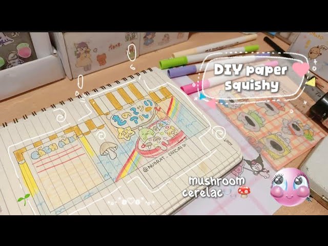 DIY paper squishy 🍄🫧🌱| mushroom cerelac 🥣🍄💤| Tutorial ‼️🫧🍰||•Nusrat Jahan 🍓⭐ {kawaii}˙⋆˚꩜｡