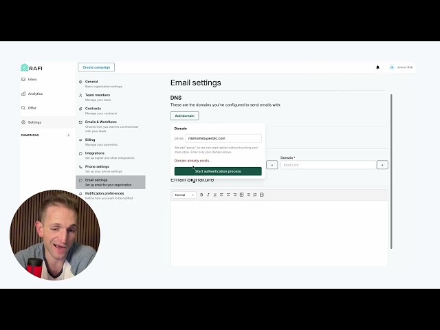 Adding your DNS records in Rafi.