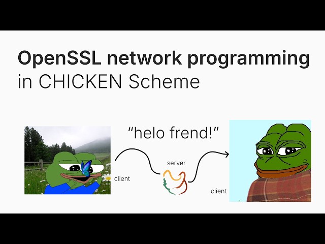how to do openssl encrypted network programming in chicken scheme