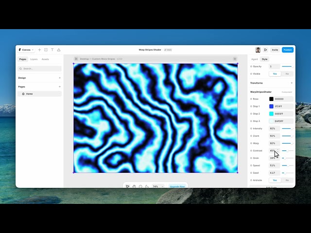 Warped Stripe Background for Framer — WebGL