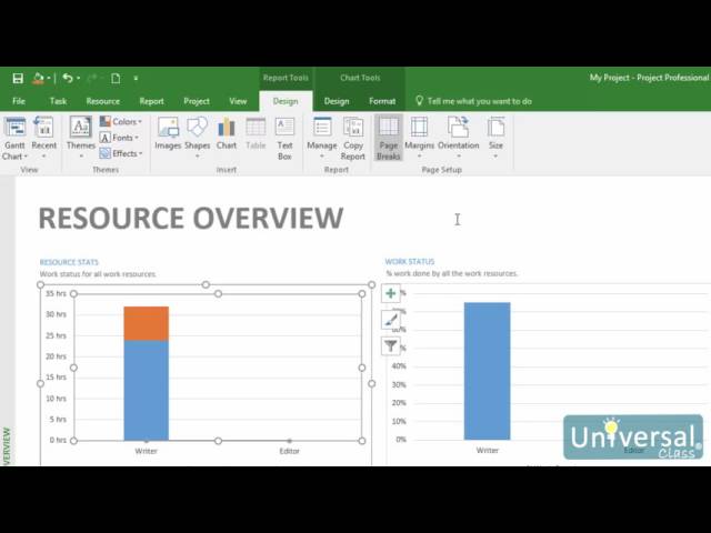Lesson 16: Running Reports - Universal Class Microsoft Project 2016 Course