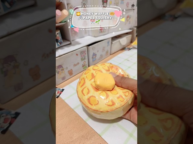 Waffle paper squishy 🧇🍯✂️|#diy #papersquishy #shorts #trending #waffle #honey #viral