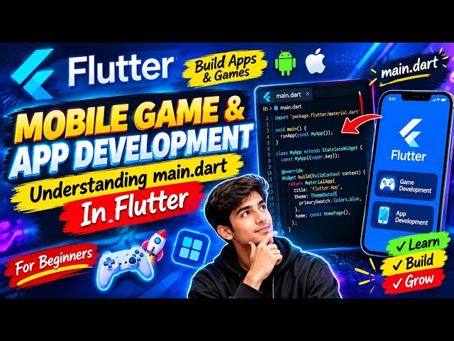 Mobile Game & App Development | Understanding main.dart in Flutter | Flutter Tutorial for Beginners