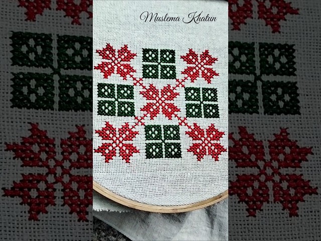 Easy Hand Embroidery Tutorial 🌿 #embroidery #shorts #shortsviral #trending #diy #crossstitch #viral