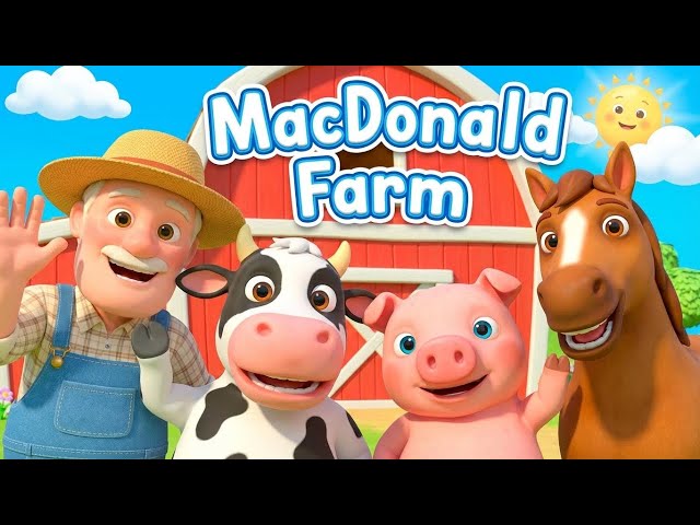 Old MacDonald Had a Farm | Kids Learn Animals & Farm Sounds Song