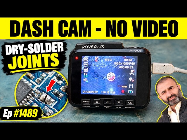 ROVE R2-4K Dash Cam NO VIDEO | Screen Works But Camera Won’t Record | Dry Solder Joints | Ep #1489