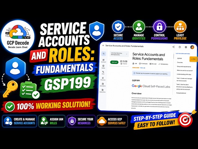 Service Accounts and Roles Fundamentals | GSP199 | PERFECT WORKING SOLUTION | #googlecloudarcade